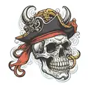 skull pirate tattoo design idea
