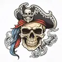 skull pirate tattoo design idea