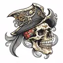 skull pirate tattoo design idea
