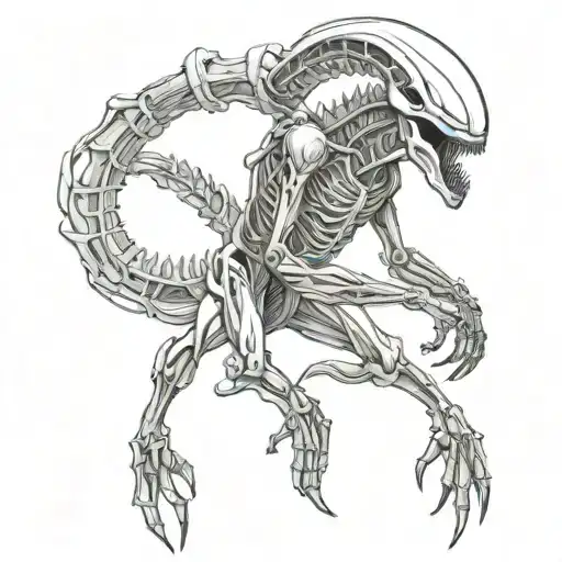xenomorph tattoo design in full body  tattoo design idea