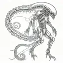 xenomorph tattoo design in full body  tattoo design idea