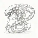 xenomorph tattoo design in full growth tattoo design idea
