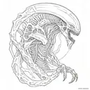 xenomorph tattoo design in full growth tattoo design idea