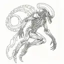 xenomorph tattoo design in full body  tattoo design idea