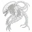 xenomorph tattoo design in full body  tattoo design idea