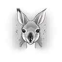 kangaroo saying "yapayapa" holding a boston shaker tattoo design idea