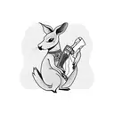 kangaroo saying "yapayapa" holding a boston shaker tattoo design idea