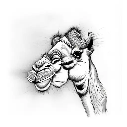 camel dubai Arabic tattoo design idea