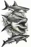 hammer head shark tattoo design idea