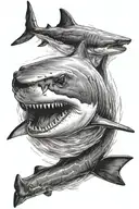 hammer head shark tattoo design idea