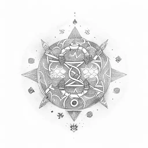 Vegvisir with Yggdrasil tattoo design idea