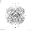 Vegvisir with Yggdrasil tattoo design idea