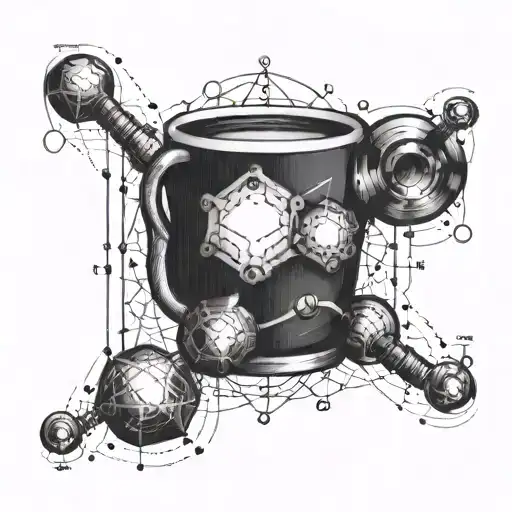 caffeine molecule tattoo design idea