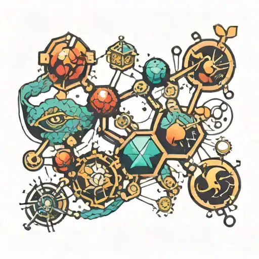 caffeine molecule tattoo design idea