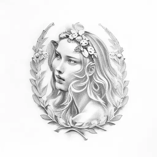laurel wreath arm band tattoo design idea