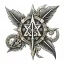 chi rho alpha and omega symbol incorporating elements tattoo design idea