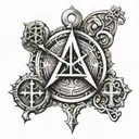 chi rho alpha and omega symbol incorporating elements tattoo design idea