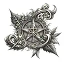 chi rho alpha and omega symbol incorporating elements tattoo design idea