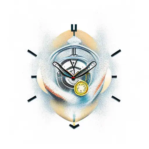 chronos with sand clock tattoo design idea