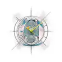 chronos with sand clock tattoo design idea