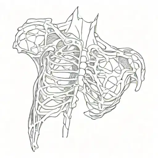 broken collar bone, collapsed lung tattoo design idea