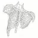 broken collar bone, collapsed lung tattoo design idea