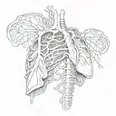 broken collar bone, collapsed lung tattoo design idea