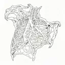 broken collar bone, collapsed lung tattoo design idea