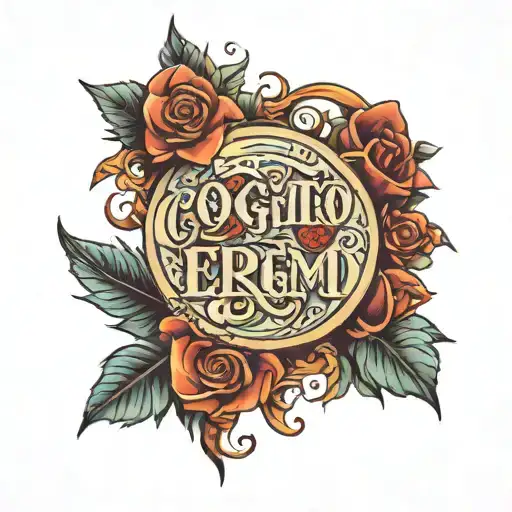 A text "cogito ergo sum" tattoo design idea
