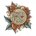 A text "cogito ergo sum" tattoo design idea