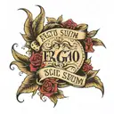 A text "cogito ergo sum" tattoo design idea