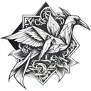 origami crane tattoo design idea