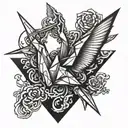 origami crane tattoo design idea