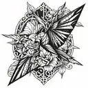 origami crane tattoo design idea
