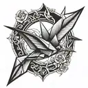 origami crane tattoo design idea