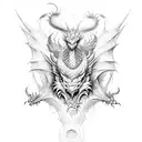 Dragon de terre aquarelle  tattoo design idea
