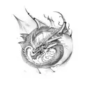 Dragon de terre aquarelle  tattoo design idea