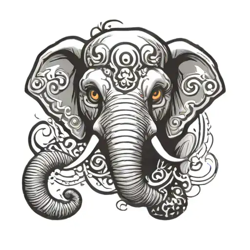 elephant angryelephant angry eyes tattoo design idea
