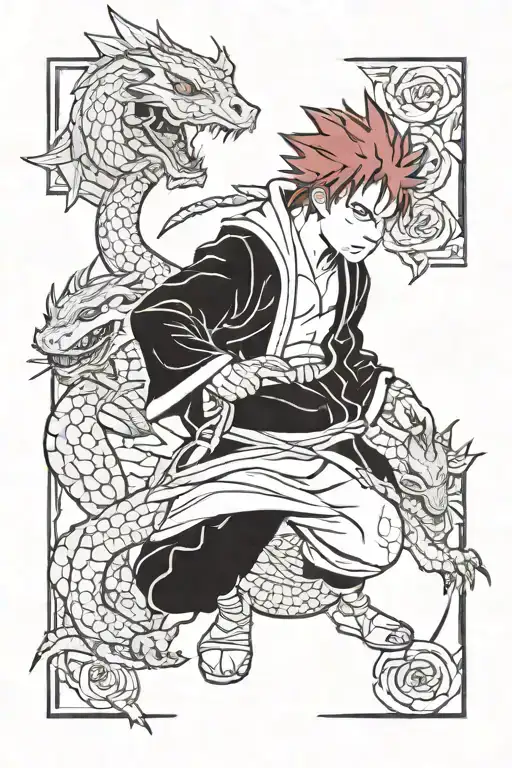 gaara sing and dragons tattoo design idea
