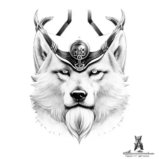 Odin sitting on his throne for upper arm tattoo design idea