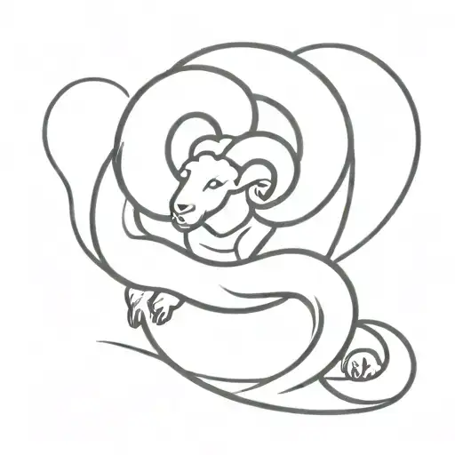 sheep snake chinese christian tattoo design idea