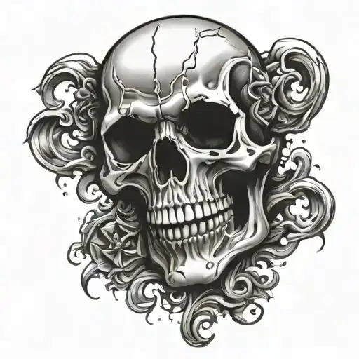 skull cry now laugh later tattoo design idea