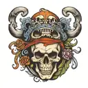 skull cry now laugh later tattoo design idea