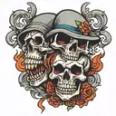 skull cry now laugh later tattoo design idea