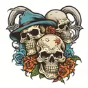 skull cry now laugh later tattoo design idea