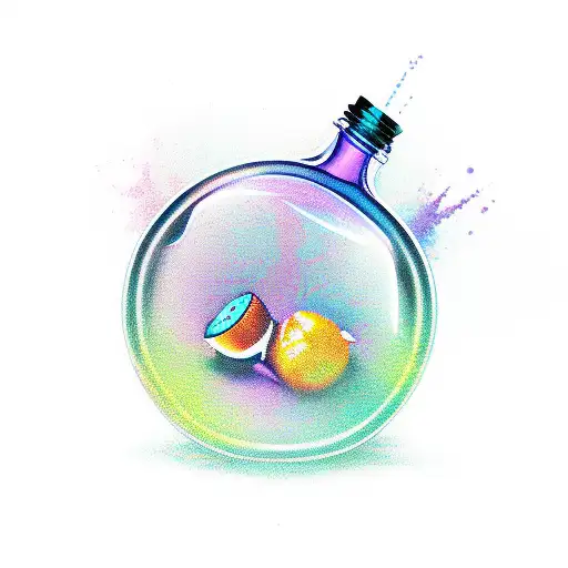 magical potion bottle tattoo design idea