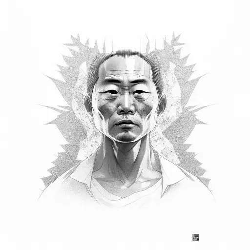 Satoru Gojo portrait tattoo design idea