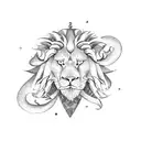 les signes astrologiques Scorpion et lion entremêler dans les signes astrologiques cancer et Verseau tattoo design idea