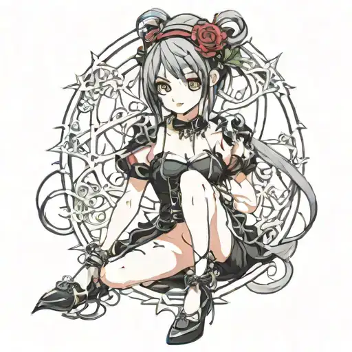 goth girl tattoo design idea