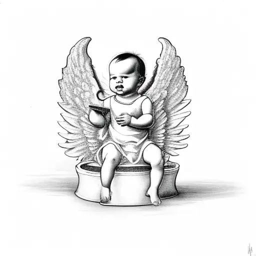 baby angel wings tattoo designs